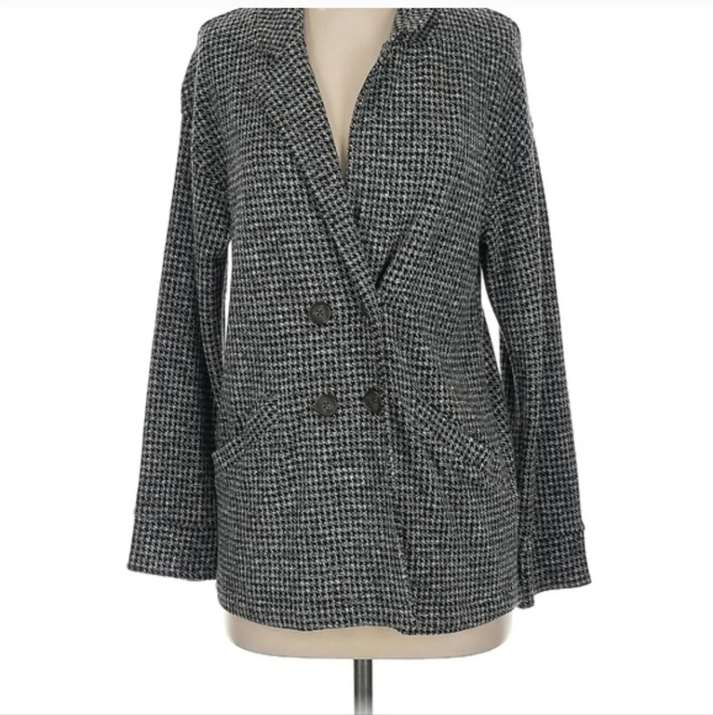 Madewell Black and gray Houndstooth Jacket double breasted  jacket size M - Picture 10 of 10